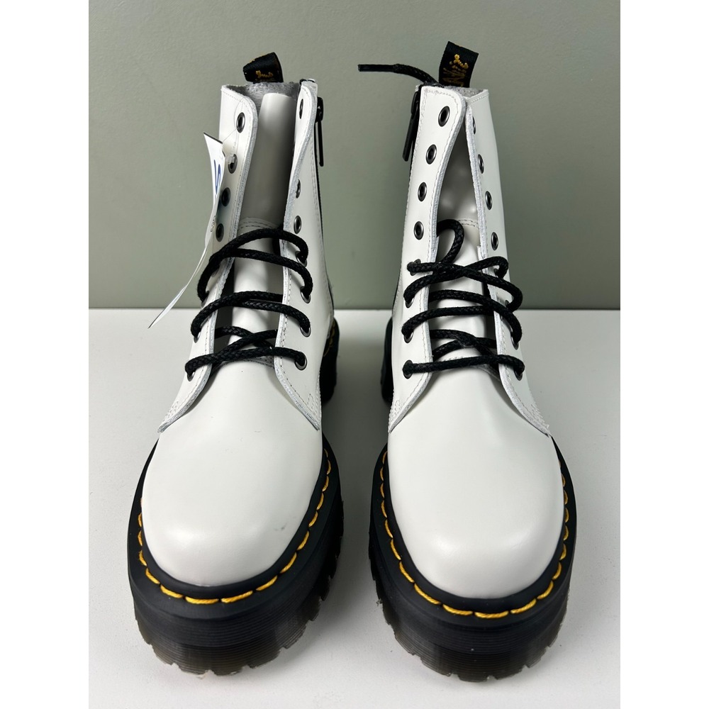 Dr Martens Jadon Boots Leather Boot Platform White Smooth Size US Men's 6 NEW!